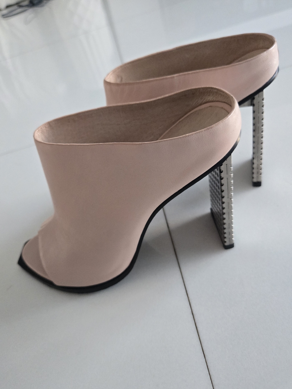 Manning Cartell Blush Open-Toe Studded-Block Heel Mules